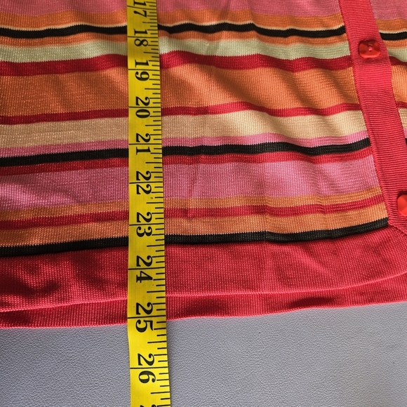Dana Buchman Silk Striped Sweater Cardigan Women's 1X Vtg Kidcore Dopaminecore - Picture 9 of 10